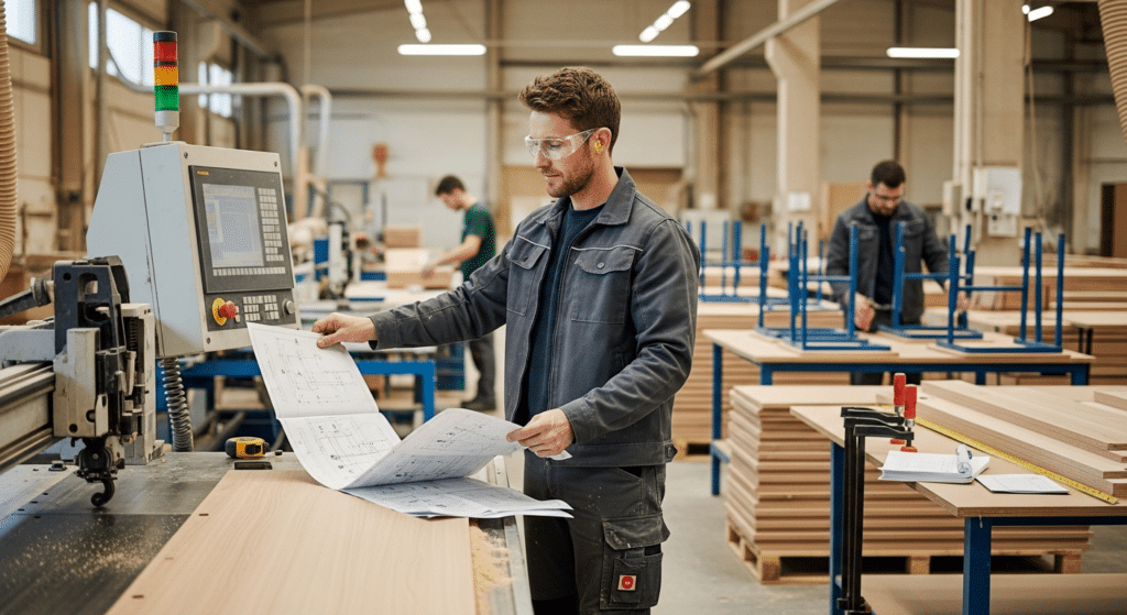 Állás munkahelyi: bútoripari gépkezelő CNC fűrésznél műszaki rajzzal